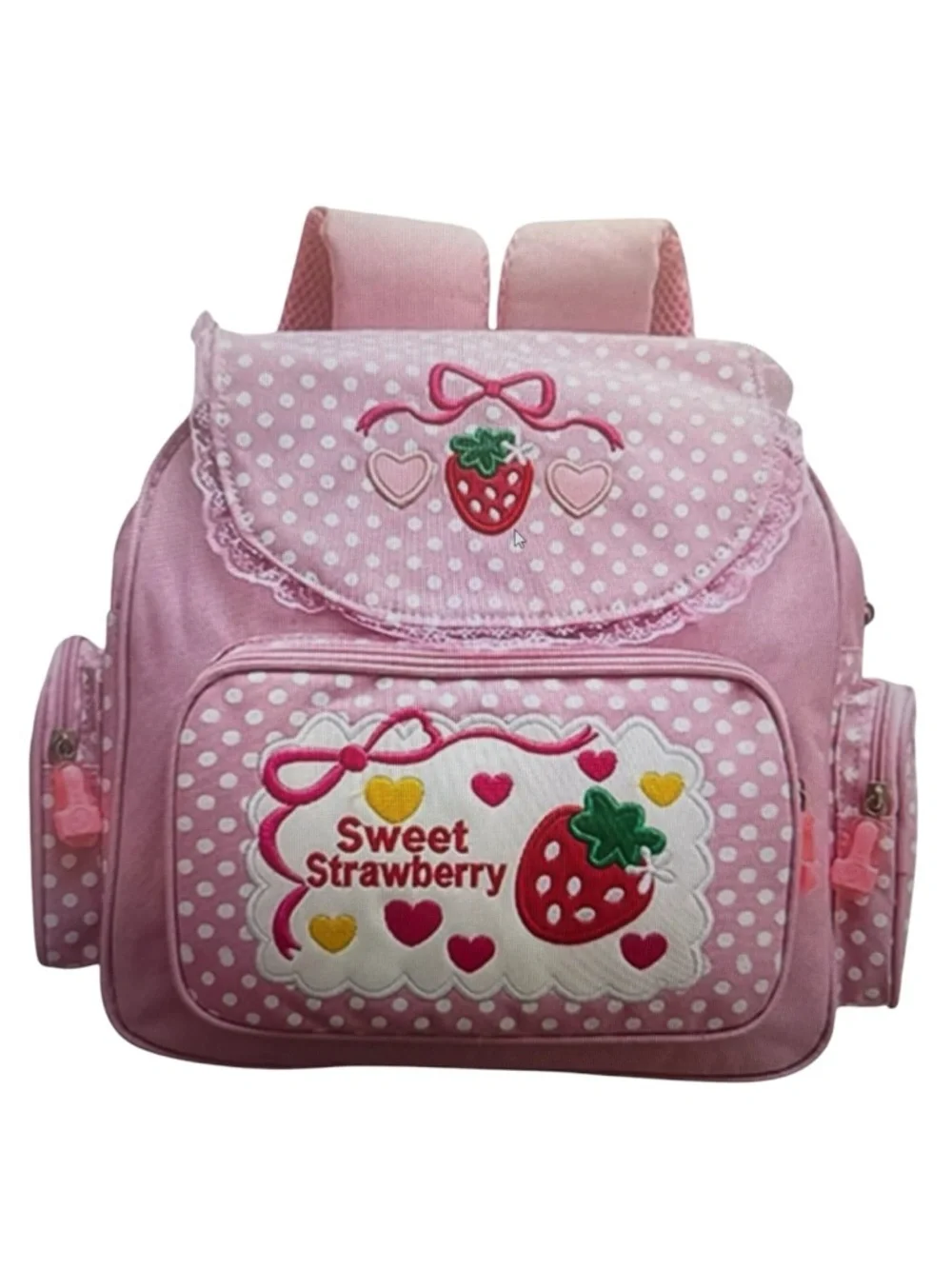 Sweet Strawberry Pink Kids Backpack